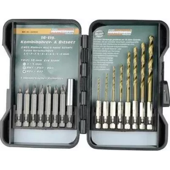 Brüder Mannesmann 16-Piece TiN Drill and Bit Set M54325