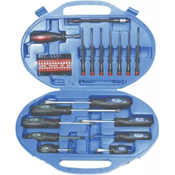 Brüder Mannesmann 11242 42-dijelni set odvijača s prorezima, križnim, Pozidriv, Torx, inbus bitovima i zidnim držačem