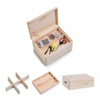 Zeller 13326 All-Purpose Crate Set with Lids, 3 Pieces, Softwood
