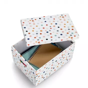 Zeller Dots Storage Box White with Dots 25 x 35 x 20 cm 14475