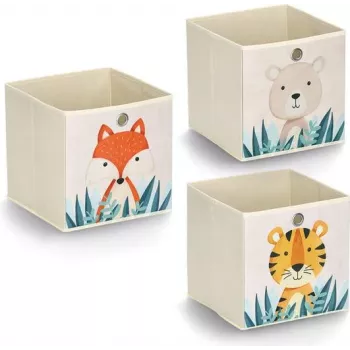 Zeller Present 14478 Toy Storage Basket Freestanding Beige Multicolor