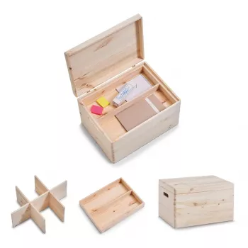 Zeller 13327 set sveopćih kutija s poklopcem, 3 kom, crnogorično drvo