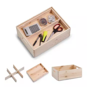 Zeller 13321 set višenamjenskih sanduka, 3 komada, crnogorično drvo