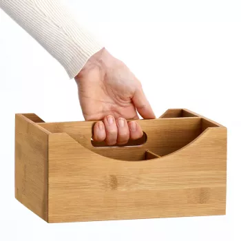Zeller Storage Box Natural 25 x 18 x 12 cm Bamboo 13336