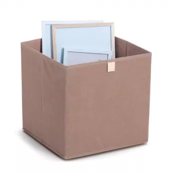 Zeller Mocca kockasta kutija za pohranu 32 x 32 x 32 cm s poklopcem i ručkom 14541