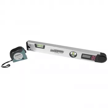 Brüder Mannesmann digitalni kutomjer s libelom, 400 mm, LCD, 0-220°, rezolucija 0,1°, aluminij (M81230)