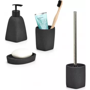 Zeller Present Dark Stone Black Freestanding Toothbrush Holder (18892)