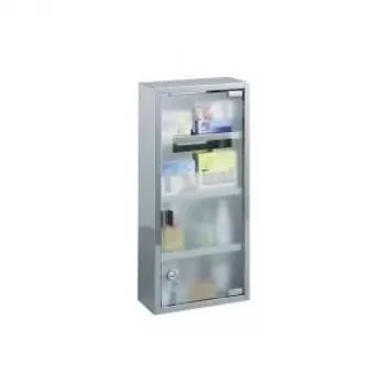 ZELLER ormarić za lijekove 57x27x12 cm, nehrđajući čelik, sa bravicom, 2 police, zidna montaža (99193)
