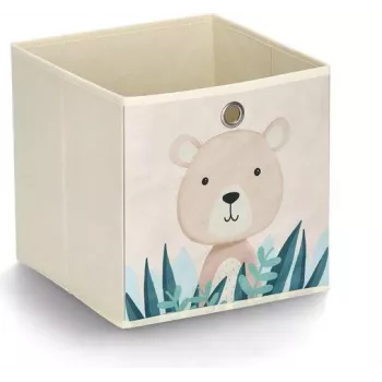 Zeller Present 14479 Freestanding Toy Storage Basket Cube Beige Multicolor