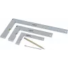 Brüder Mannesmann M81210 5-dijelni set kutnika s iglom za označavanje, kaljeni čelik, metrički, 100 mm ravnalo, 0-180° kutomjer, 45° kutnik, centrirni kutnik, plastična kutija 0418002