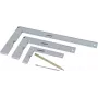 Brüder Mannesmann M81210 5-dijelni set kutnika s iglom za označavanje, kaljeni čelik, metrički, 100 mm ravnalo, 0-180° kutomjer, 45° kutnik, centrirni kutnik, plastična kutija 0418002