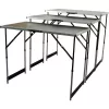 BRÜDER MANNESMANN M70113 set višenamjenskog sklopivog stola, 3 dijela, MDF E1 ploča stola 2,7 mm, aluminijski okvir, srebrno-sivi