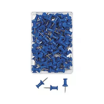 WEDO pribadače plave 100 komada 12 mm debljina igle 10 mm promjer glave u prozirnoj plastičnoj kutiji 54 203