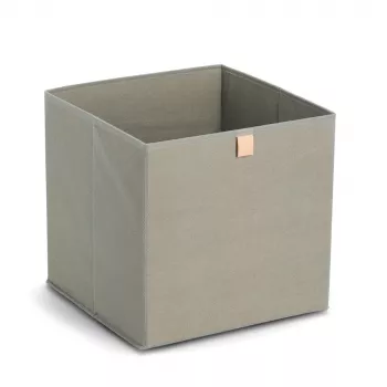 Zeller Khaki Fabric Storage Box 32x32x32 cm Foldable Cube Organizer 14540