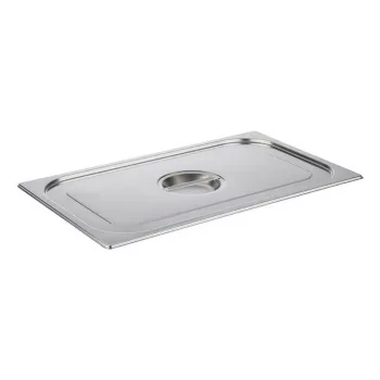 APS GN 1/1 Lid 530 x 325 x 30 mm Stainless Steel, No Spoon Cutout, Dishwasher Safe 81195