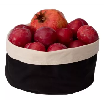 APS Bread Bag, Diameter 200 mm, Light Beige/Black, Cotton, Machine Washable up to 30°C, Reversible, 1 Piece 30351