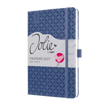 SIGEL Jolie 2027 knjiga-kalendar A5 Indigo Blue, tjedni kalendar, uvez s koncem, Soft Touch korice 7J101