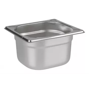 APS GN 1/6 Container 176 x 162 x 100 mm, Chrome-Nickel Stainless Steel, Electrolytically Polished, 2.1 L 81604