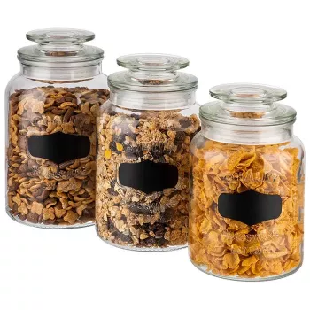 APS Canister Storage Jar 1.5L Glass with Glass Lid and Silicone Seal 82267