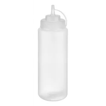 APS Squeeze Bottle 1025 ml Transparent Polyethylene with Screw Cap and Closure Cap - 1 Piece (93259)