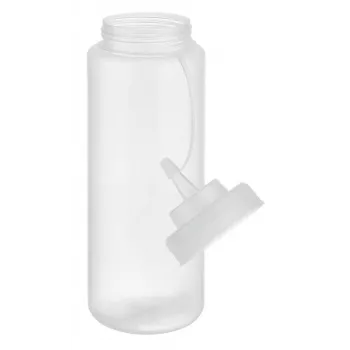 APS Squeeze Bottle 1025 ml Transparent Polyethylene with Screw Cap and Closure Cap - 1 Piece (93259)