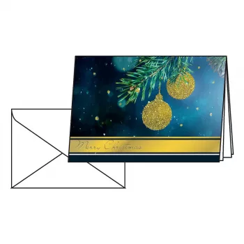 Sigel DS065 Golden Glitter Christmas Cards with Envelopes, DIN A6, 10 pcs