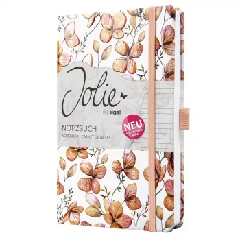 SIGEL Jolie Clover Blush A5 linirana bilježnica, tvrdi uvez, 174 stranice, marelica/koralj/crveno JN363