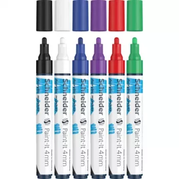Schneider Paint-It 320 V1 set akrilnih markera, 6 različitih boja, 4,0 mm okrugli vrh 120295