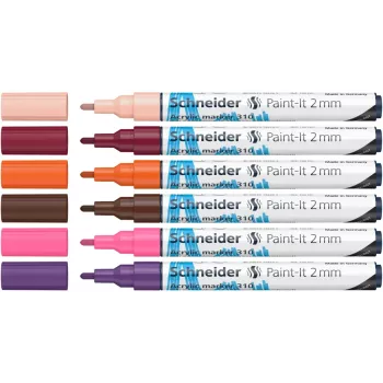 Schneider Paint-It 310 V3 set akrilnih markera, različite boje, 2,0 mm, 6 komada 120197