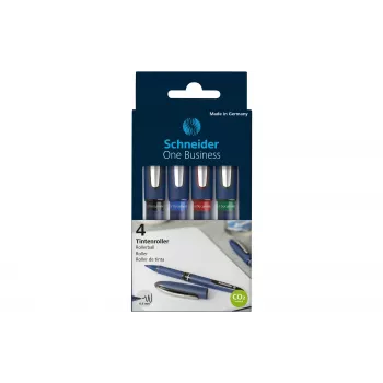 Schneider Edding One Business Stick kemijske olovke, crna/plava/zelena/crvena, 4 kom 183094
