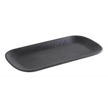 APS NERO GN 1/3 Tray, 325 x 176 x 25 mm, Black Melamine, Stackable, Dishwasher Safe 85280