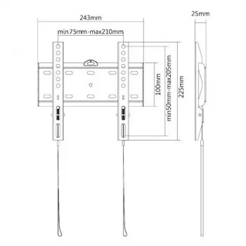 E+P zidni nosač 200x200 crni WHS104 5625404