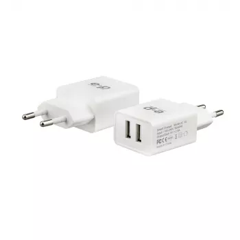 E+P AC102 USB zidni punjač 2 porta 2,4A 12W bijeli