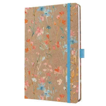 SIGEL Jolie 2027 tjedni planer A5 Blue Floral Serenity tvrdi uvez s gumicom, držačem za olovku, vrpcama za označavanje, unutarnjim džepom, 144 stranice, papir 80 g/m², zaobljeni kutovi, višejezični 7J807