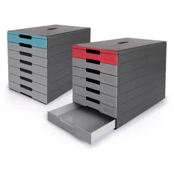 DURABLE IDEALBOX PLUS kutija s ladicama, 7 ladica, DIN A4, sivo-plava, polistiren 776306