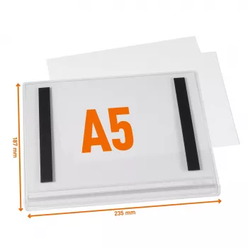 DURABLE vodootporni magnetski okvir za poster A5, pakiranje od 5, crni 505819