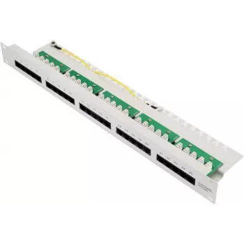BULLITT CAT 3 ISDN patch panel, 25-Port RJ45 8P4C, neoklopljeni, 19 inch 1U, crni