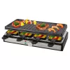 Clatronic RG 3757 raclette roštilj, pravokutni, rebrasta ploča za roštilj 42x21 cm, 8 raclette tava, 1400 W, nehrđajući čelik/plastika, 263946