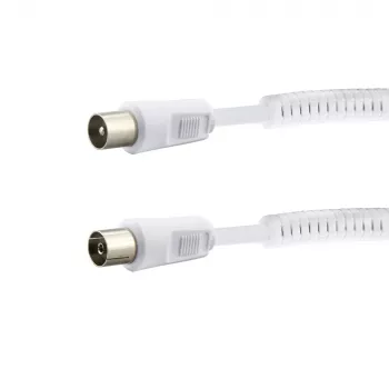 E+P AB101 bijeli koaksijalni antenski kabel 1,5m IEC utikač na utičnicu 75dB zaštita