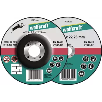 Wolfcraft 1623300 rezna ploča s udubljenim središtem 125 mm x 22,23 mm x 1,2 mm, paket od 5
