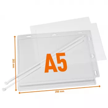 DURABLE vodonepropusne A5 džepne plakate s vezicama, pakiranje 5 kom (505919)