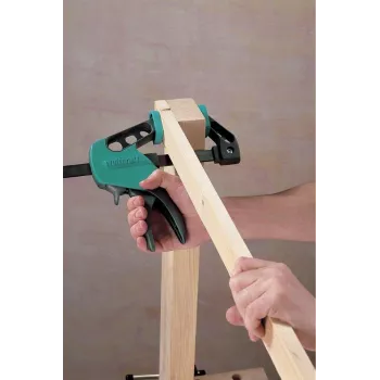 Wolfcraft EHZ Easy 75-150 One-Hand Clamp 3020000, Clamping Range 0-150 mm, Spreading Range 75-260 mm, Throat Depth 75 mm