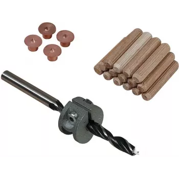 Wolfcraft set bukovih tipli 8 mm s bušilicom, graničnikom dubine i markerima (50 tipli, 56 dijelova) 2917000