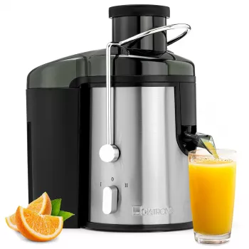 Clatronic AE 3666 centrifugalna sokovnica – crno-nehrđajući čelik, 400 W, posuda za pulpu 1,5 L, 2 brzine 263804