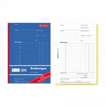 Herlitz knjige obrazaca računa A5, 2-dijelne samokopirne, paket od 4 300003799