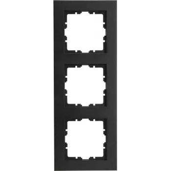 KOPP HK07 PURE 3-Gang Cover Frame, Matte Black 407050004
