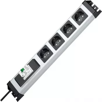 HEINRICH KOPP 4-Way Power Strip without Switch, Grey/Black, 1.5 m 228120012