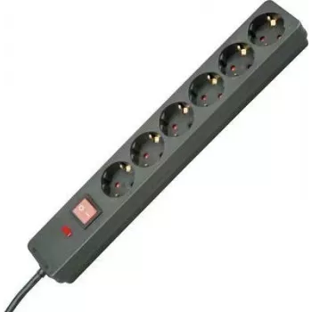 HEINRICH KOPP produžni kabel sa zaštitom od prenapona, 6 utičnica Schuko, crni, 1,5m kabel, 224205012