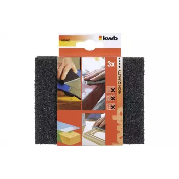 kwb 89000 Set brusnih spužvi, fino zrno, 3 komada, za drvo i metal