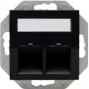 HEINRICH KOPP HK07 Keystone zidna ploča s poklopcem, IP44, 2 porta, crna 953850004